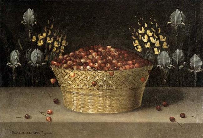 LEDESMA, Blas de Basket of Cherries and Flowers